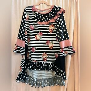 Floral/polka dot tunic